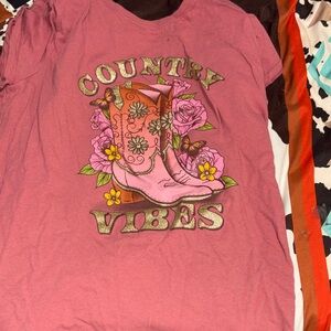 Pink Country Vibes Graphic T-Shirt